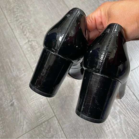 Brian Atwood Ombré Purple Block Heel Patent Pump Size 6 - Picture 4 of 11